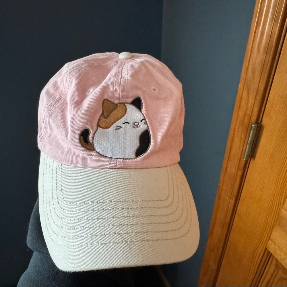Squishmallows Cam The Cat Adjustable Baseball Hat - Pink